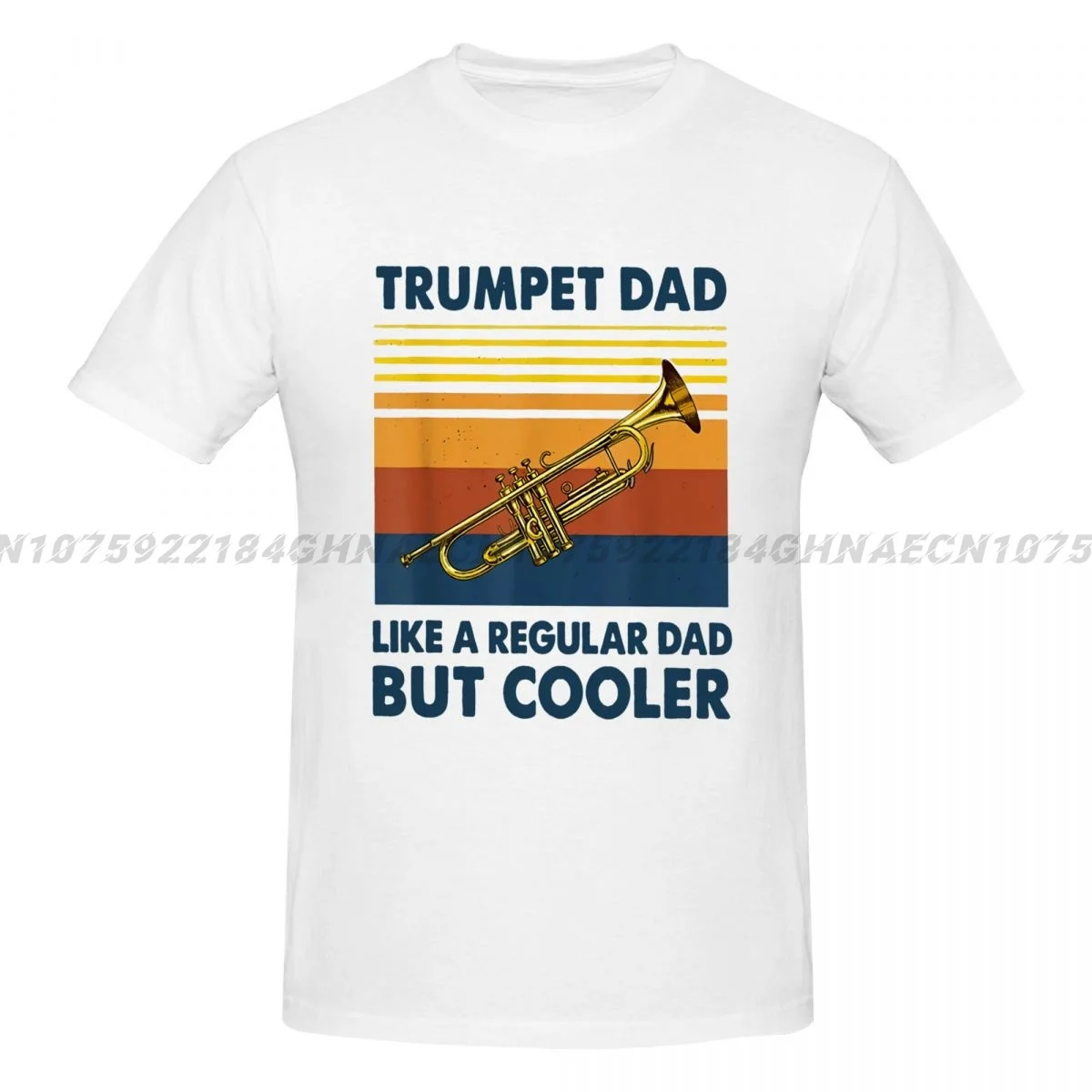 Trumpet Dad Like A Regular Dad But Cooler Vintage T Shirts Marching Band Musician Jazz Music Birthday Gifts T-shirt Mens