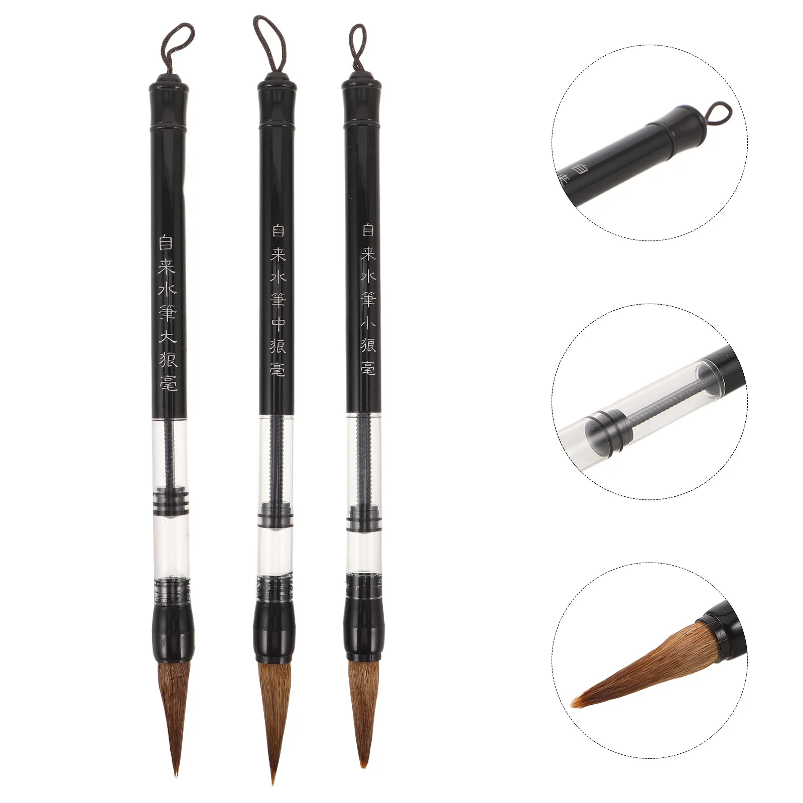 

3pcs Calligraphy Brush Chinese Ink Paint Brushes For Writing Practice Watercolor Brush Pen Asian Art Supplies Japanese