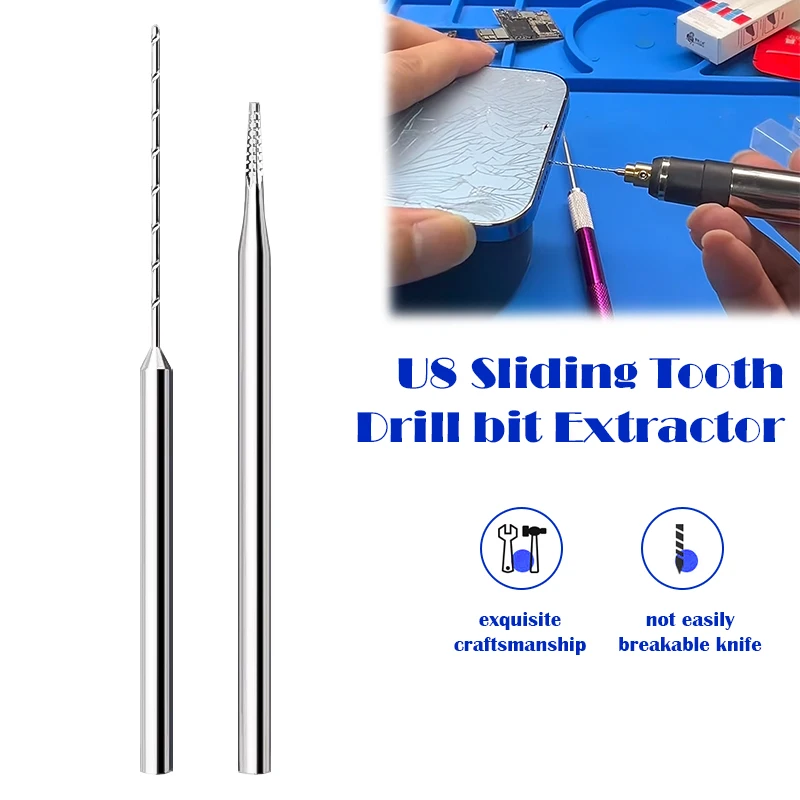 U8 Alloy Screw Extractor Drill Bit for Phone PCB Repair, Quick Removal Tool for Stripped Screws Without Damage (2Pcs)