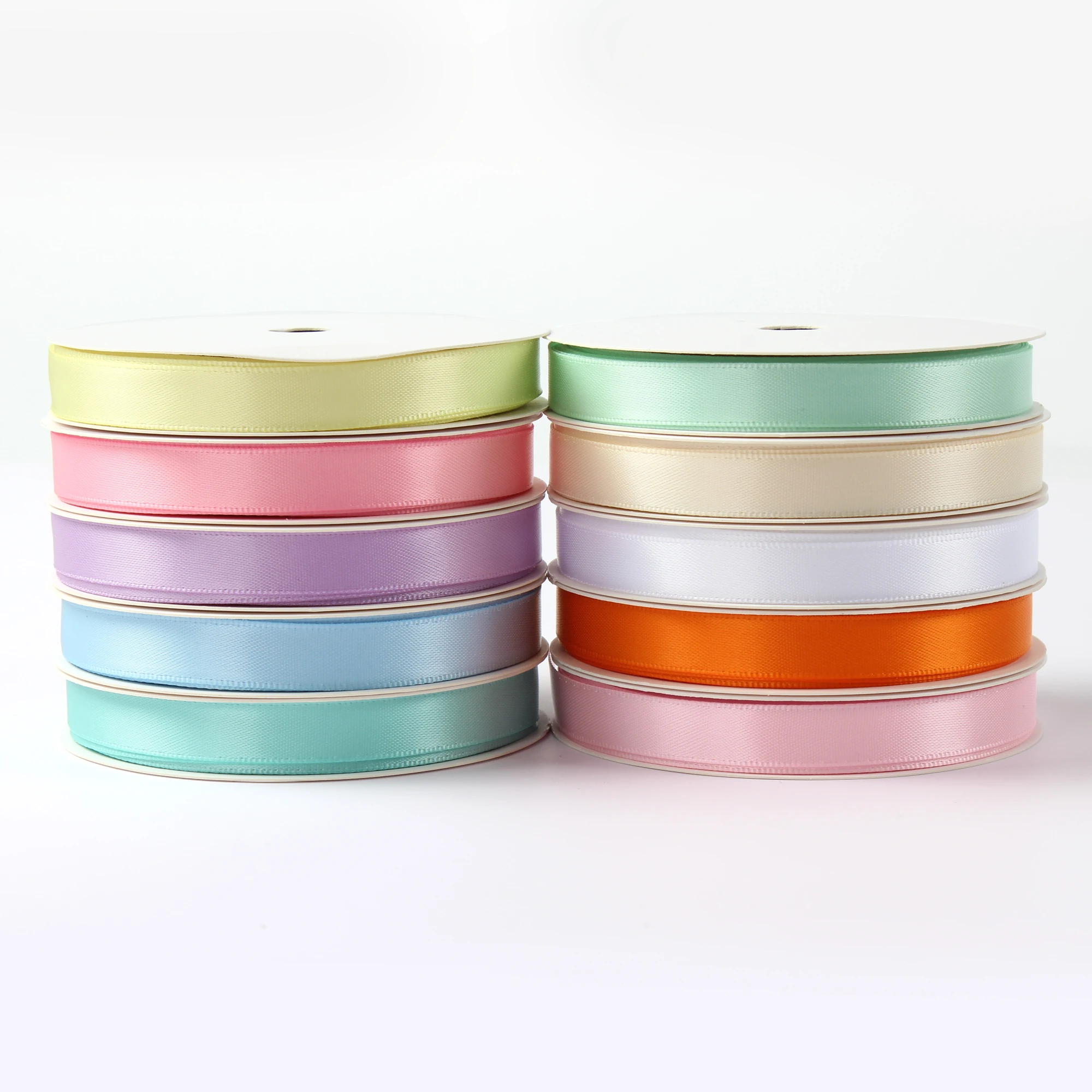 

9mm Satin Ribbon Set Mix 10 Colors 5Yards/roll Double Solid Ribbon for Craft Materials Hairbows DIY Sewing Accessories