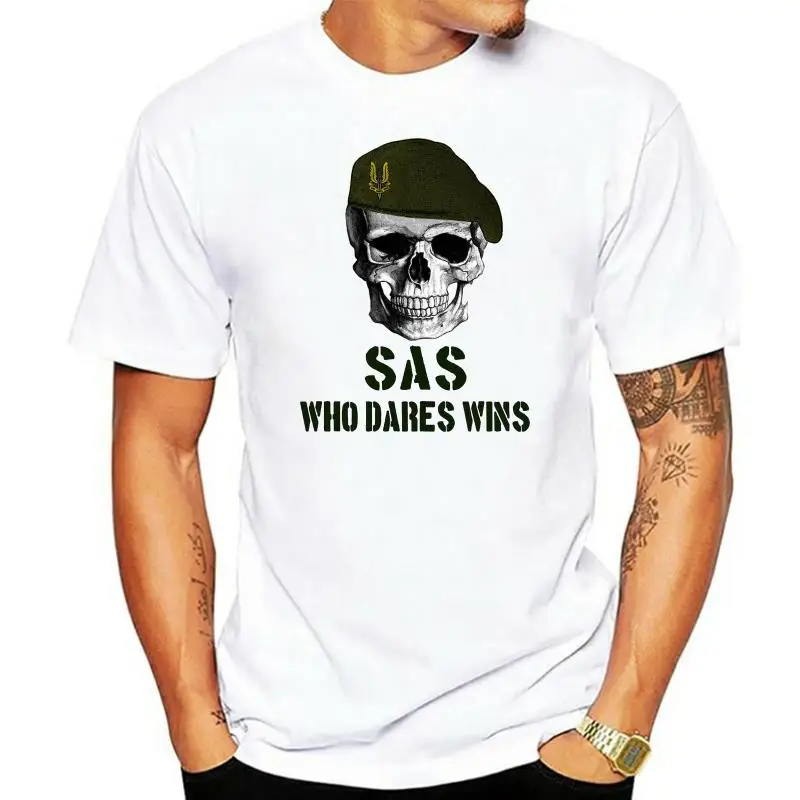 Новая хлопковая серая футболка SAS с круглым вырезом для британских спецназов
