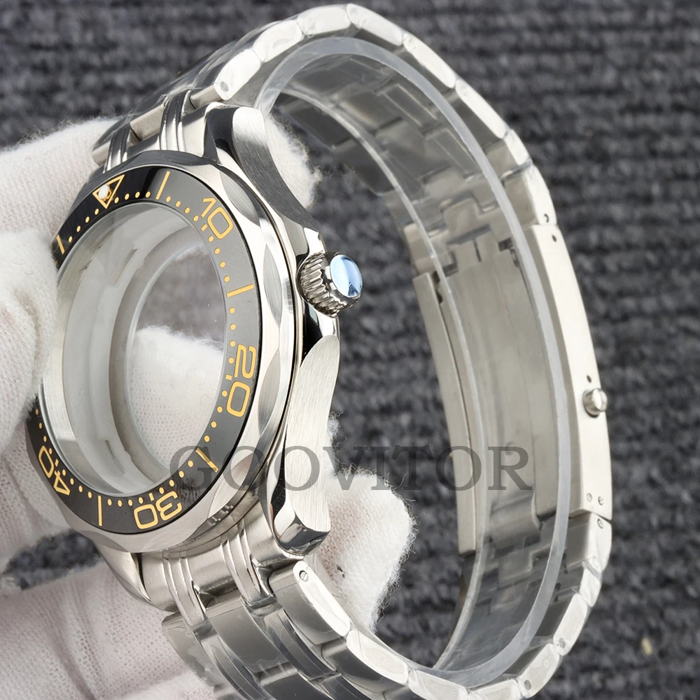 Cassa per orologio da uomo in acciaio inossidabile con cinturino impermeabile NH35 da 41 mm, adatta al movimento automatico Seamaster 300 Seiko NH35 NH36