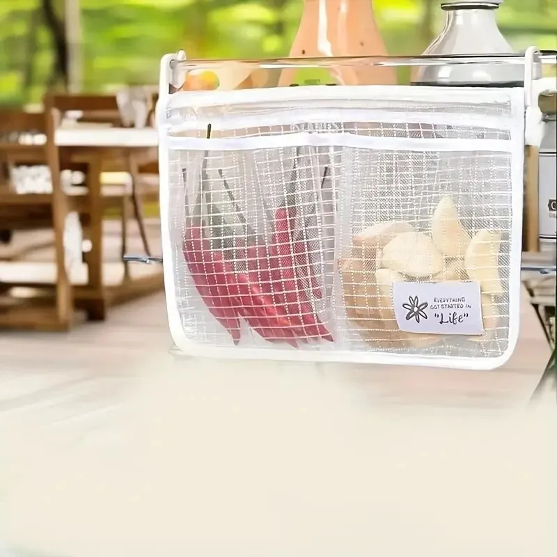 1pc Refrigerator Door Organizer, Fridge Hanging Mesh Bag For Kitchen Storage Bag