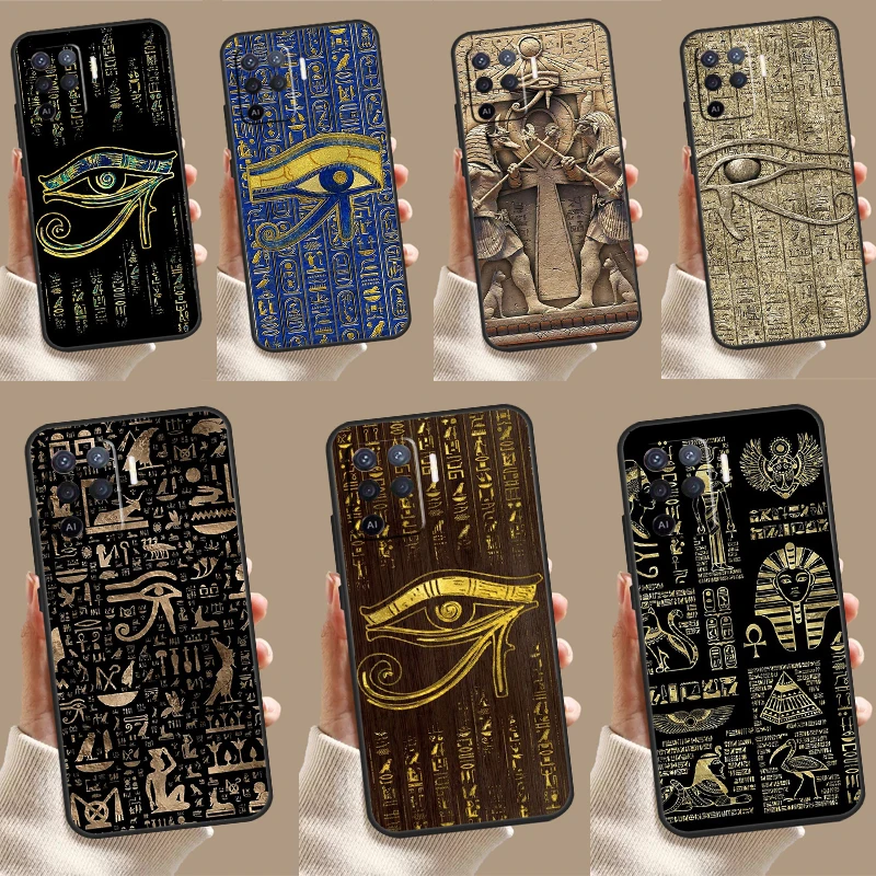 Sacred Eye of Horus Egypt Fresco Case For OPPO A16 A76 A96 A98 A78 A58 A5 A9 A15 A17 A77 A52 A72 A53S A57S A94 A74 A54 Cover