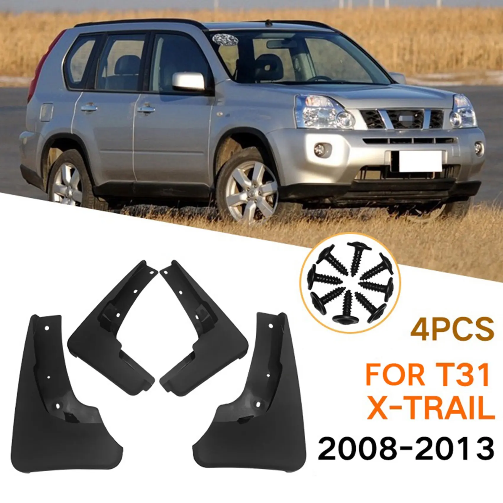 For Nissan X-Trail T31 2008-2013 Mud Flaps Splash Guards Mud Flap Mudguards Fender Molded Car Mud Flaps