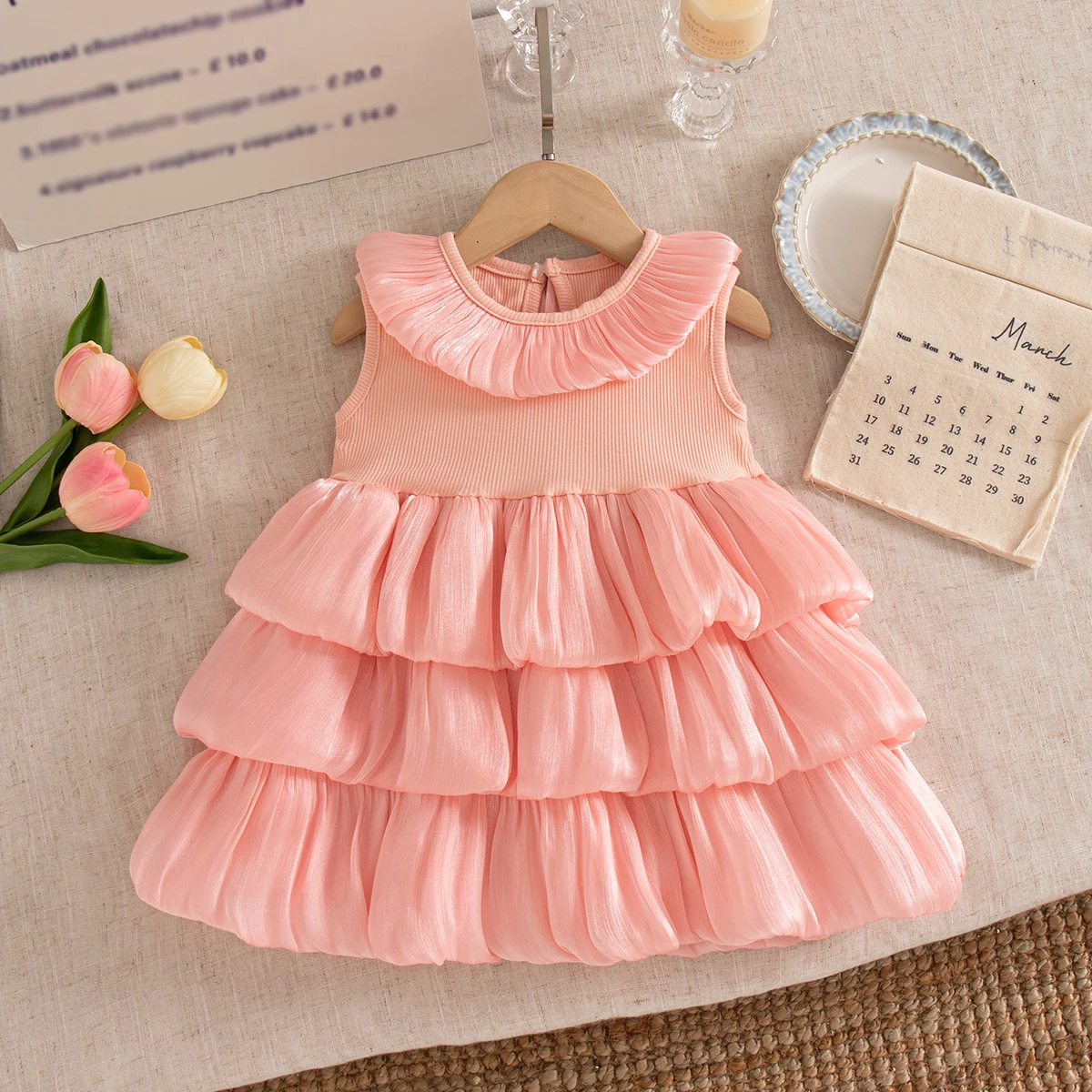 Summer New Baby Girl Dress Sweet Sleeveless Cake Dress Birthday Party Princess Dress Baby Clothing 9 Months -4 Years Old