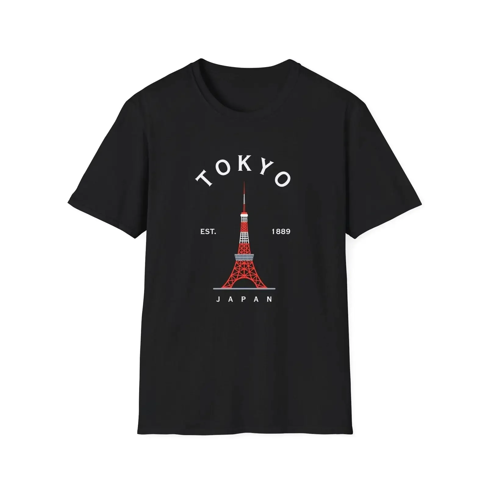 Tokyo EST 1889 Japan T Shirt Tower Travel vintage Washed Breathable homme Unisex fashion Stylish Slightly Comfortable