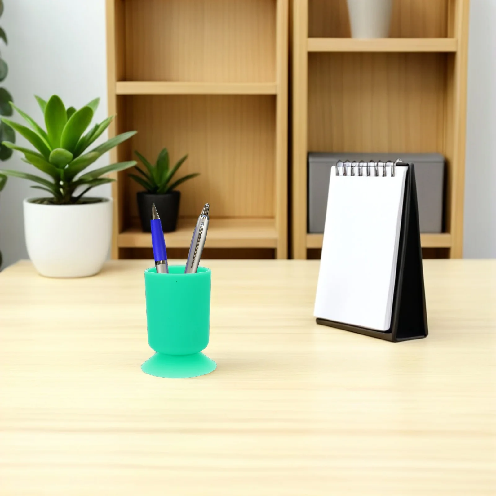

Silicone Suction Cup Pen Holder Desk Organizer For Makeup Brushes Pencils Scissors Storage Jar Stationary Container