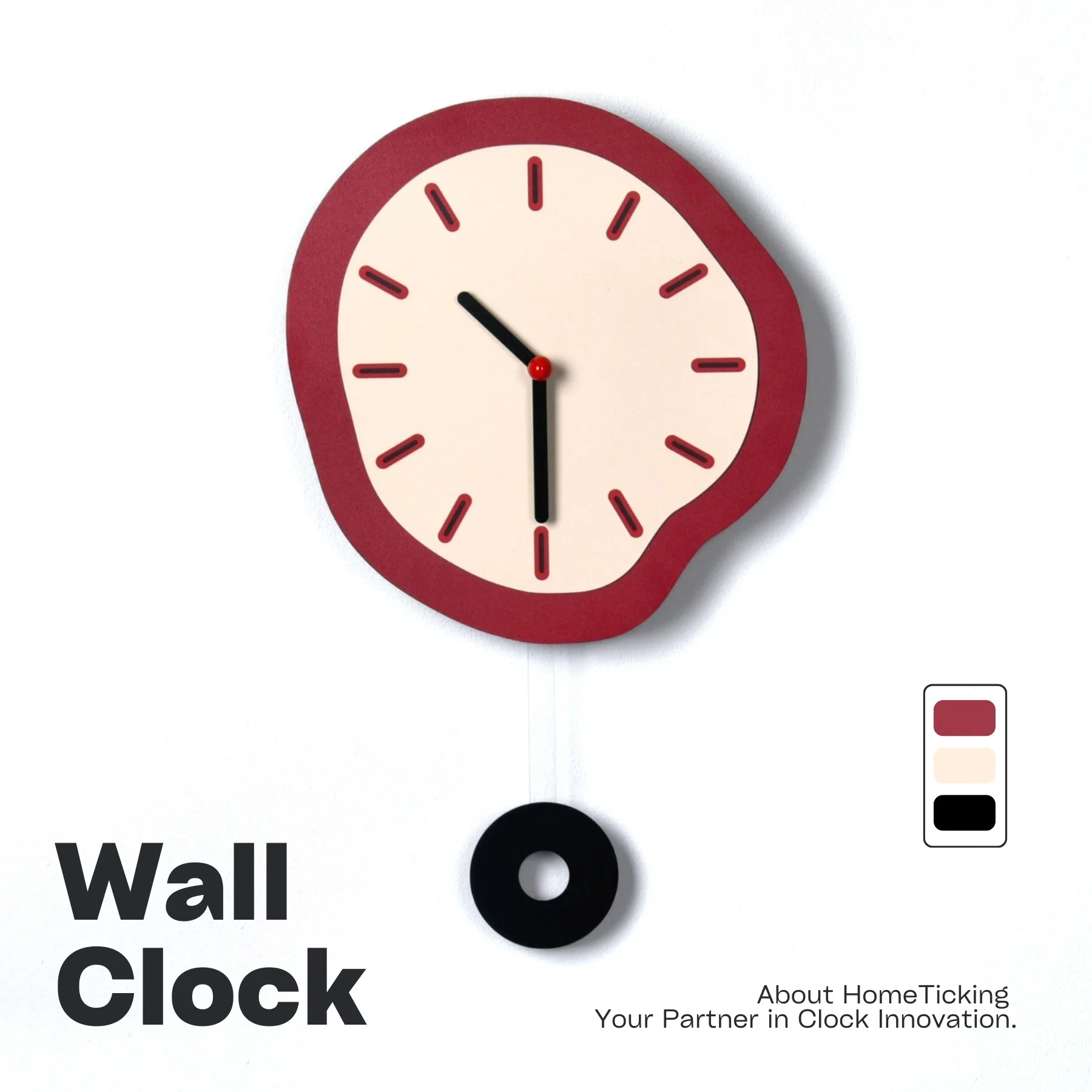 Creative Mid-Century Modern Wall Clock with High-End Appeal | Luxe Minimalist Design for Living Room | Silent Home Wall Clock