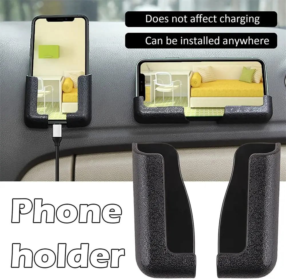 Car Phone Holder Multifunctional Auto Mobile Phone Stand Mount Bracket Cell Phone Holder for Car Wall Hooks Hanger Support