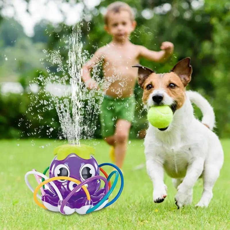 Rociador de agua con forma de pulpo para niños, juguete rociador de agua para exteriores, patio trasero, jardín, verano, dibujos animados, juguete de baño para bebés