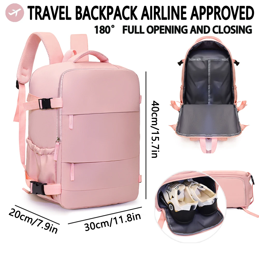 Mochila de viaje aprobada por aerolínea Easyjet Wizz Air de gran capacidad, ligera, mochila para ordenador de viaje de negocios de corta distancia