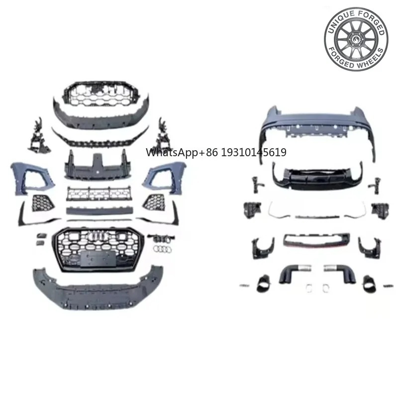 26 Style YICKU Superior Quality New Car Body Kit For 2020-2022 Audi Q8 Facelift RSQ8 Front/Rear Bumpers Polypropylene Easy Insta