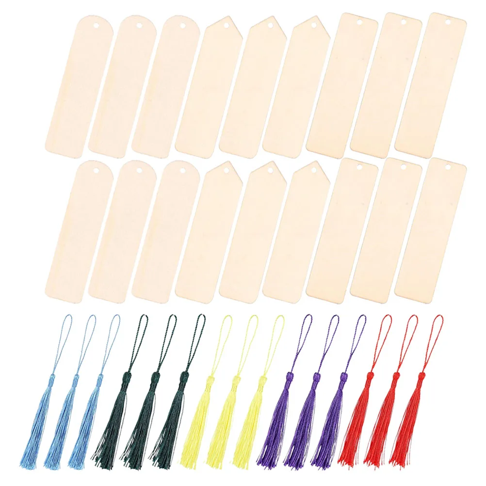 

30 Wooden Bookmarks Blank DIY Unpainted Small Triangle Reading Page Markers Craft Supplies Lovely Gifts Students