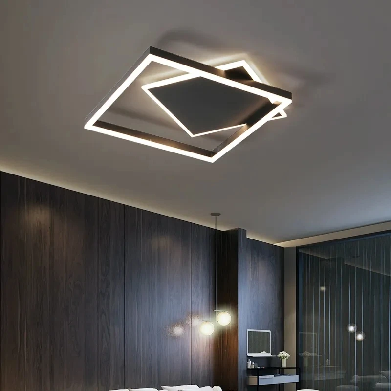 Modern LED Ceiling Lights Black Bedroom Study Living Room Indoor Lighting Lamps Decoration Luminaria Lustres Lamparas Avize