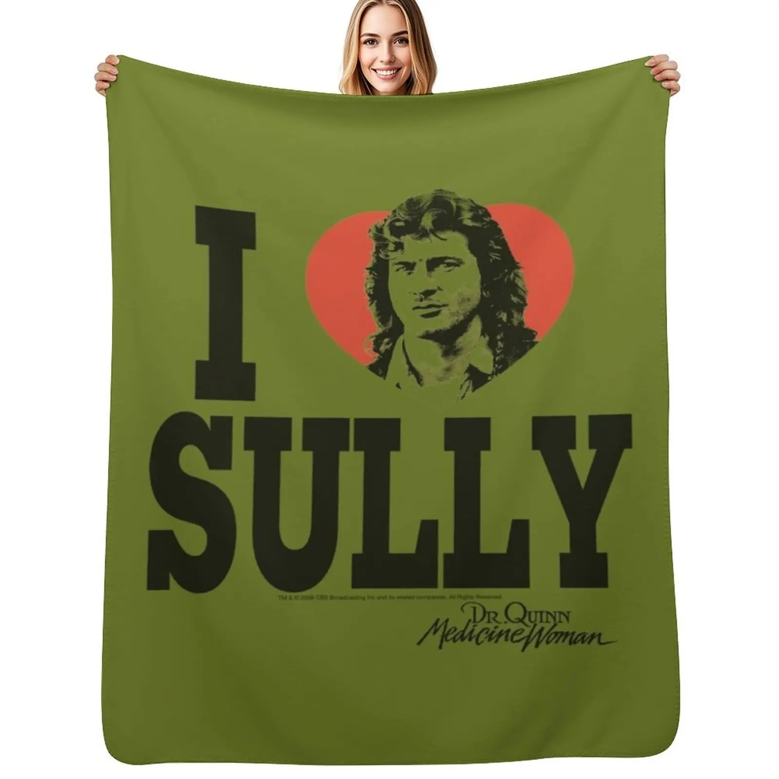 CBS228_Dr. Quinn, Medicine Woman I Heart Sully Throw Blanket Soft Warm Blanket Gift for Grandparents