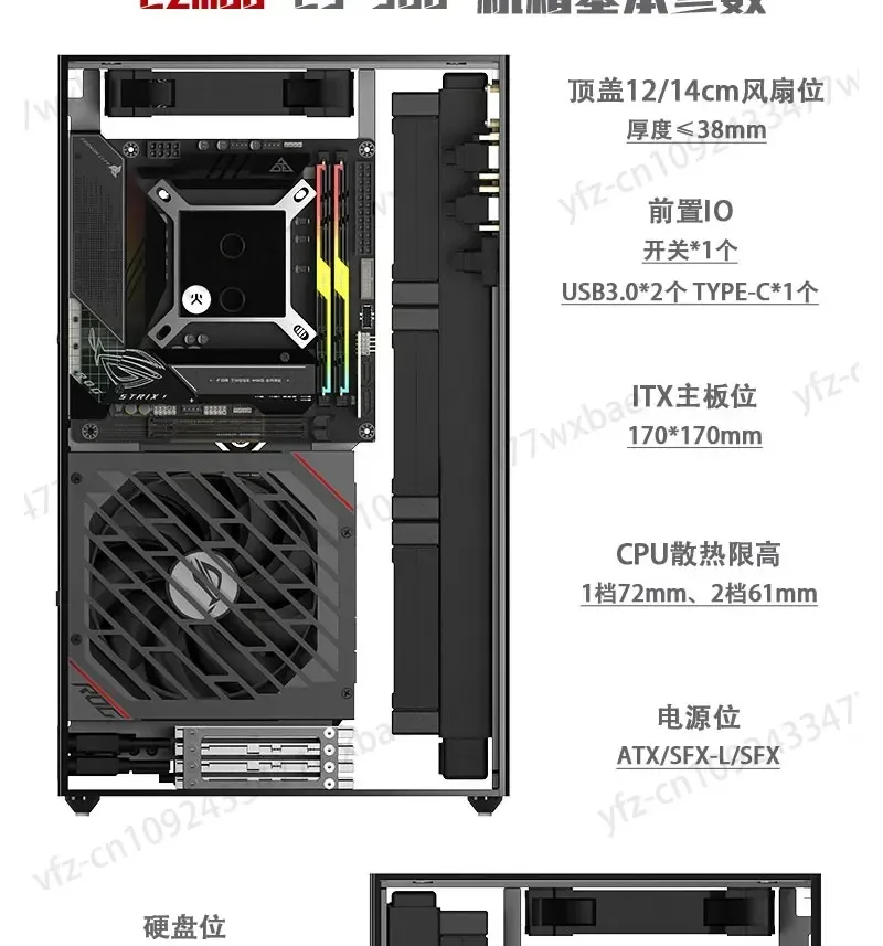 Spot LS-360 V2 Water-cooled Vertical ITX Chassis, Unique Display Supports 40 Series Graphics Card ATX Power Supply