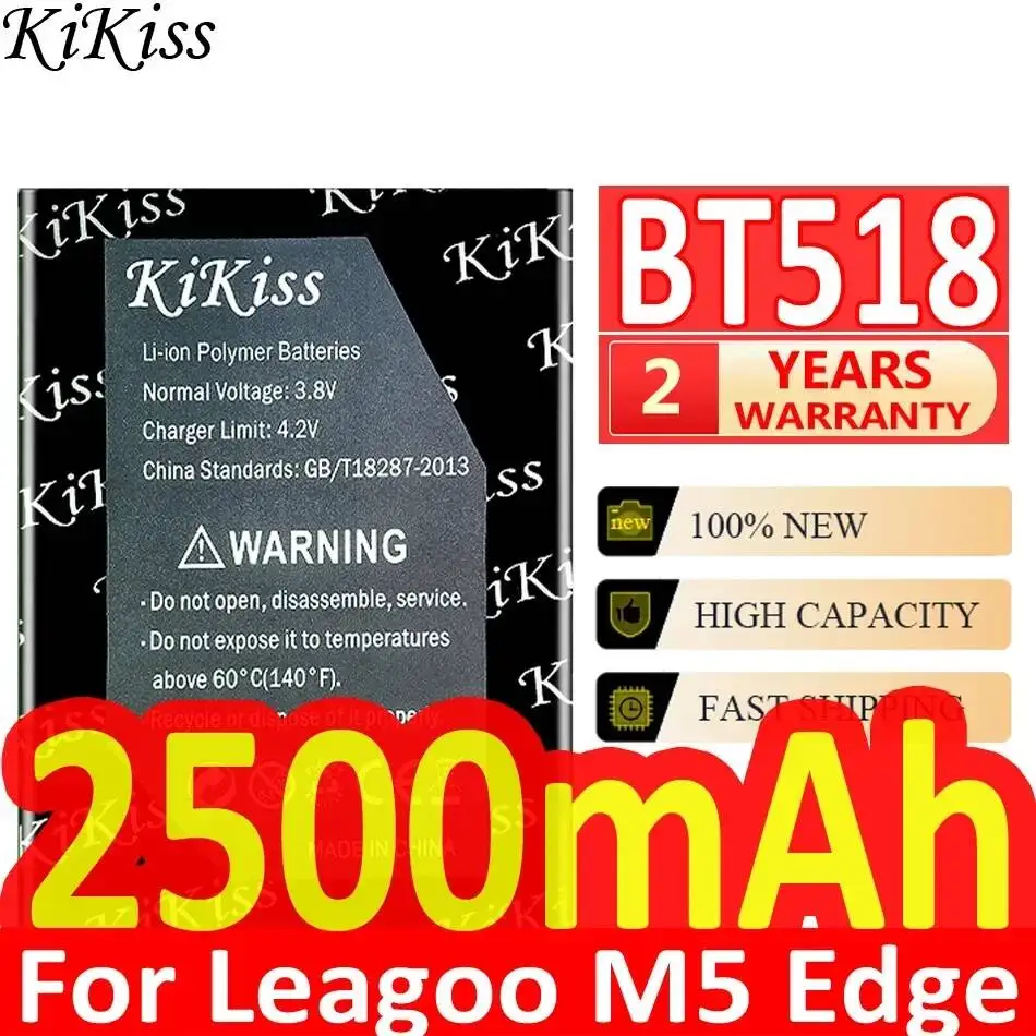 Аккумулятор для мобильного телефона Leagoo M5 Edge, надежный источник питания BT518, 2500 мАч