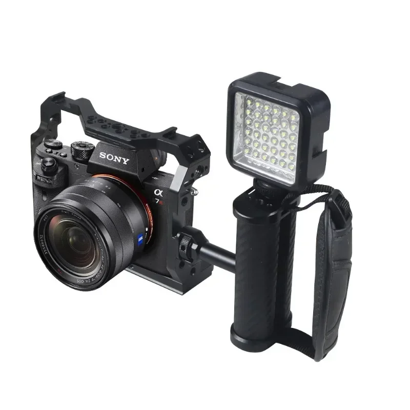 

Aluminum Side Handle Adjustable Handgrip 1/4 Screw Camera Cage Cold Shoe Mount Flash Light Holder Positioning Handle