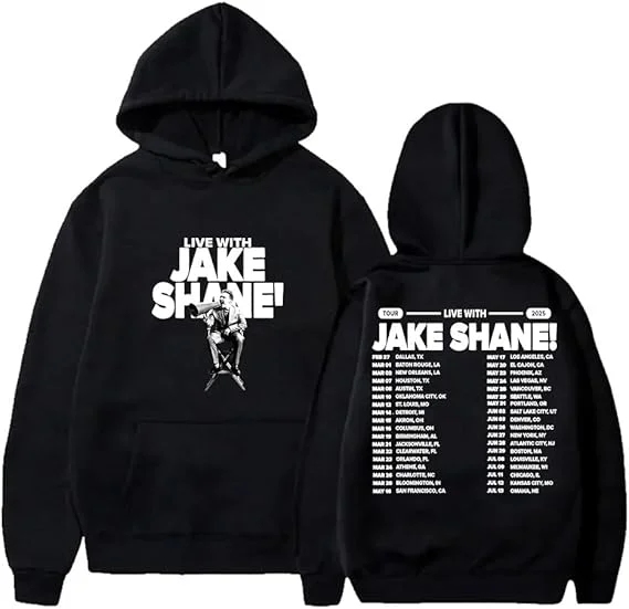 

Худи Jake Shane 2025 Tour Merch: модные уличные толстовки с длинным рукавом для мужчин и женщин