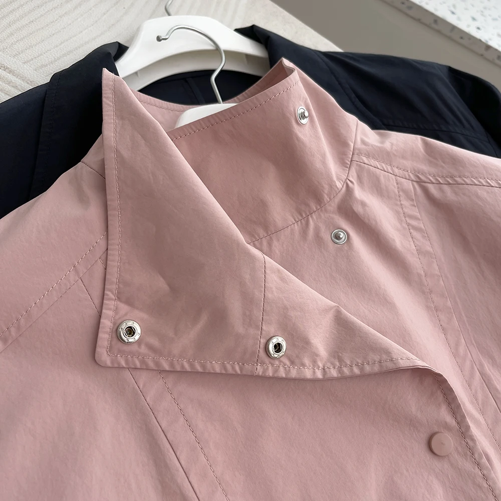 

Джет с эффектом похудения, топ с воротником-стойкой, универсальная верхняя одежда, женская деловая повседневная одежда Long Sve Pure C...