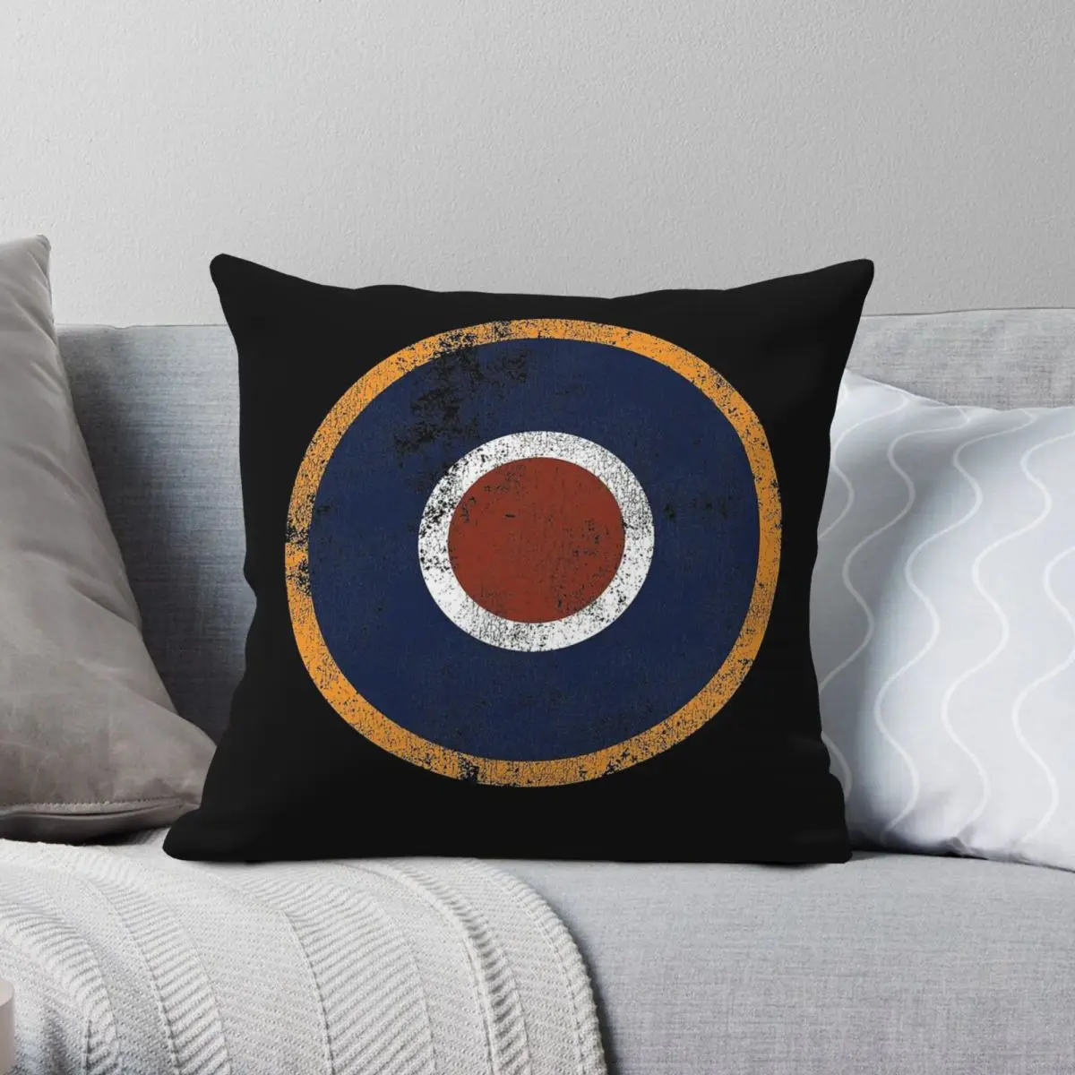 Raf Type C1 Roundel Square Pillowcase Polyester Linen Velvet Pattern Zip Decorative Sofa Cushion Cover