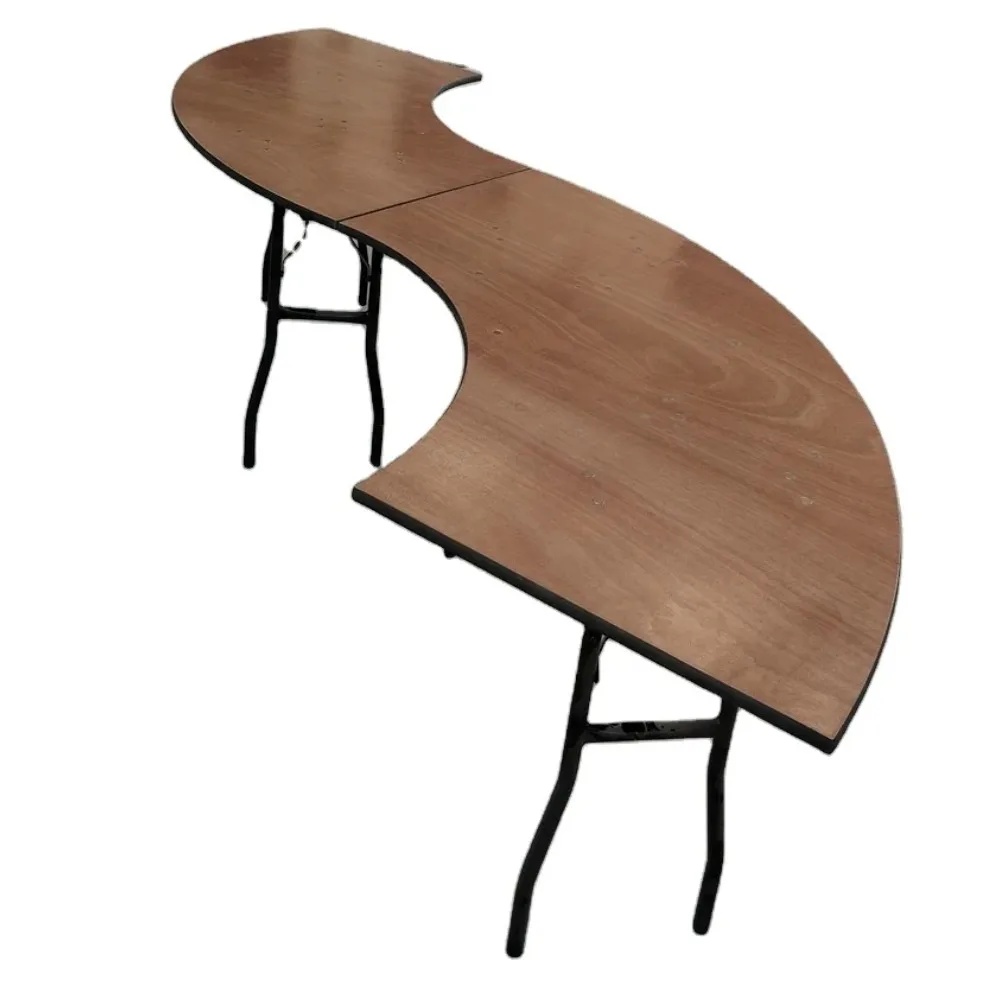 

6FT Wooden Folding Wedding Serpentine Banquet Arsh Table