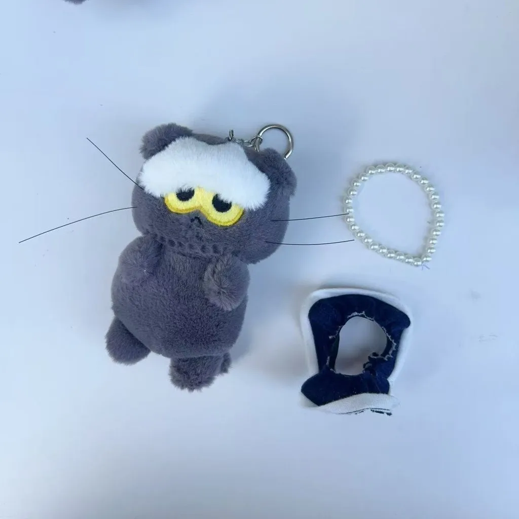 Kpop G-DRAGON ZOA دمية قطيفة كيرينغ ألعاب محشوة على شكل قطة رمادية #5