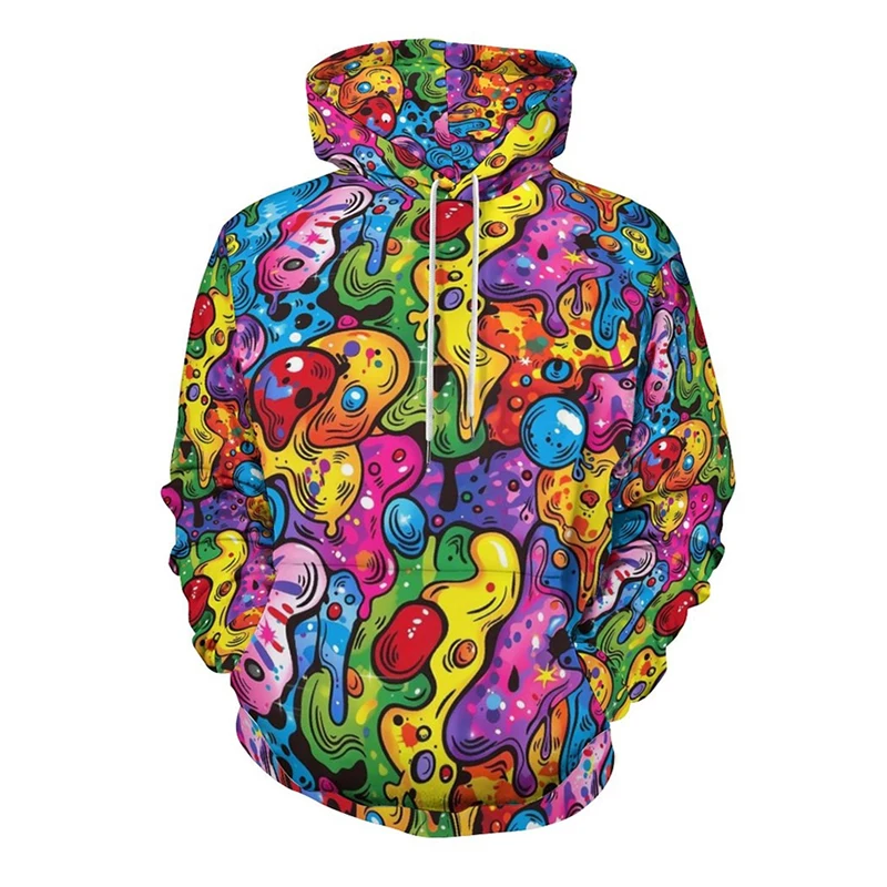 الشارع الهيب هوب الكتابة على الجدران هوديي ملابس رجالي شخصية طويلة الأكمام البلوز البلوز 3D طباعة الملونة موضة الاتجاه هوديس