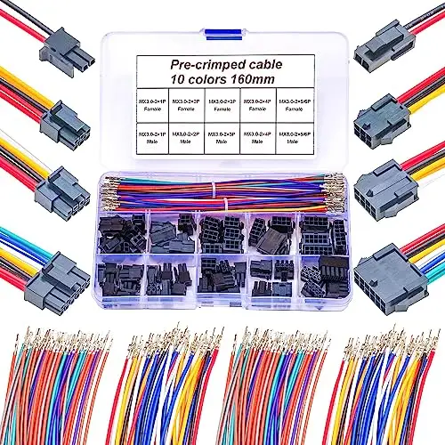 Molex-Masculino e Feminino Extension Connector Kit, 3.0mm, Micro-Fit 3.0, Dual Row, 2x1, 2, 3, 4, 5, 6Pin Habitação, MX3.0-MF-160 Kit