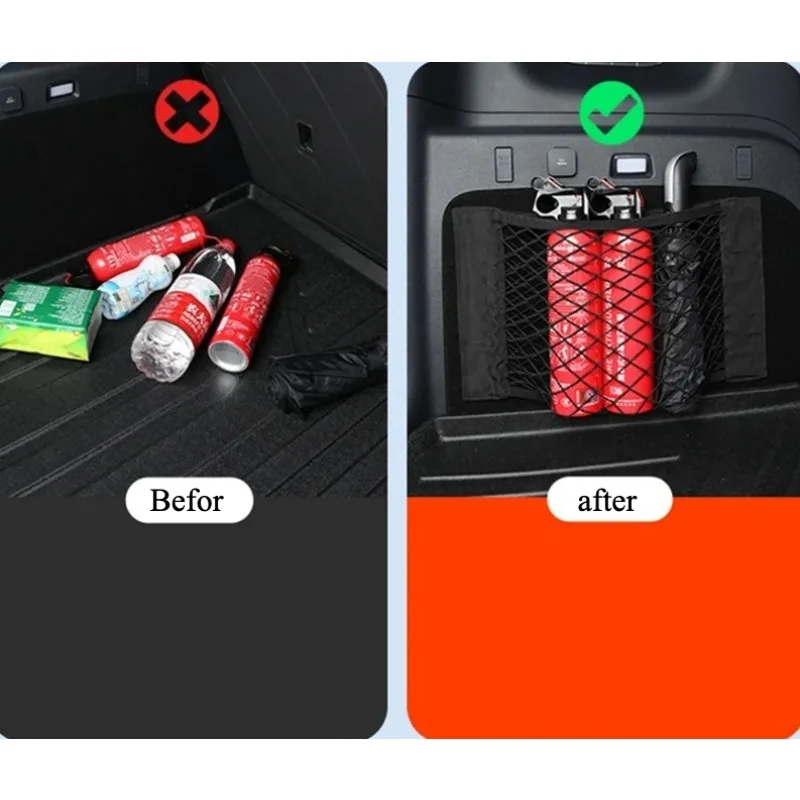 For BYD Denza B8 B5 2023-2026 Car Styling Trunk Fixed Mesh Bag Luggage Storage Side Mesh Storage Pocket Auto Accessories 4
