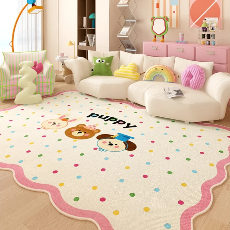 Irregular Shape Bedroom Decor Pink Carpet Cartoon Style Carpets for Living Room Fluffy Soft Lounge Floor Mat Thickend Plush Rug