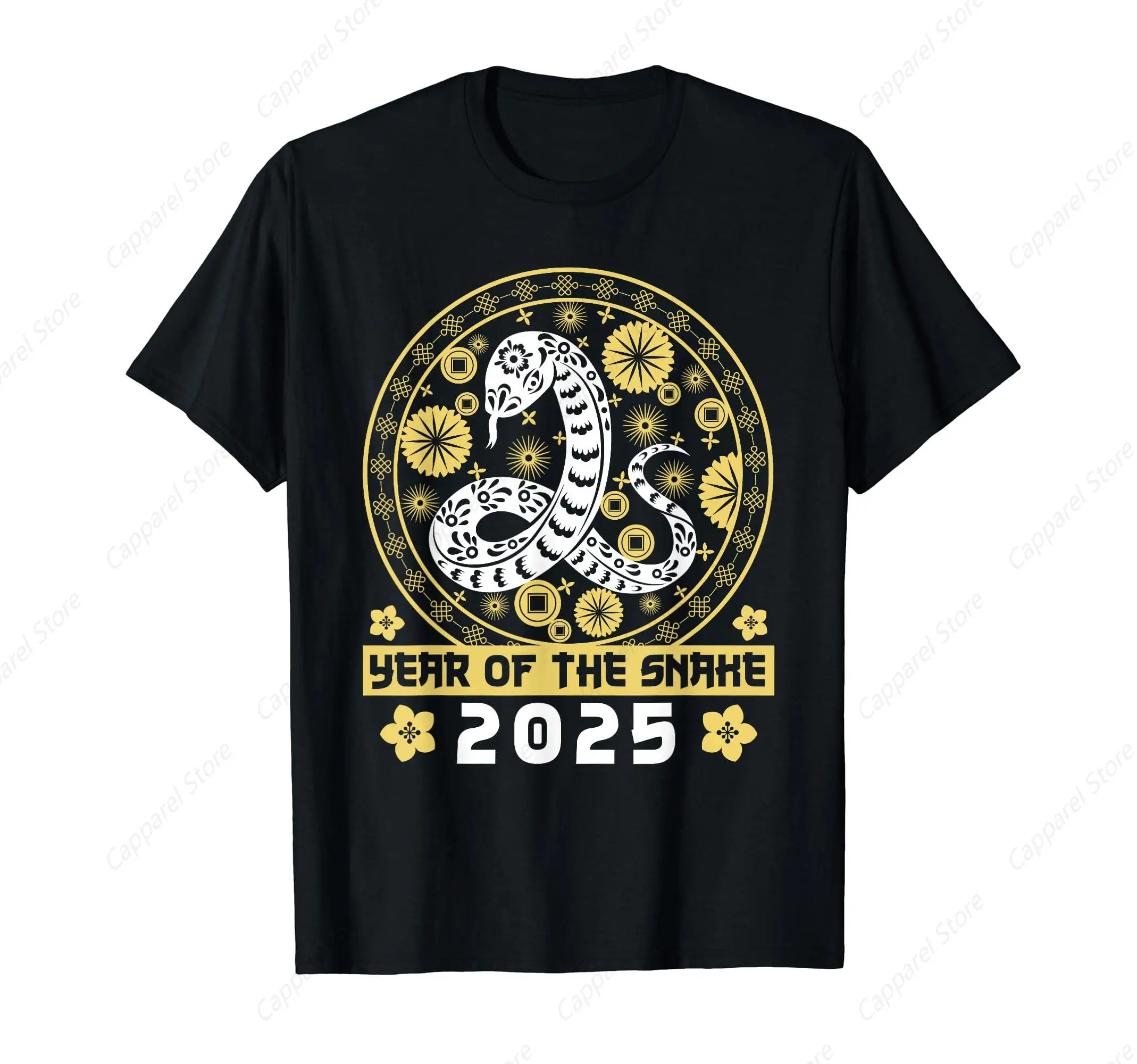 Year Of The Snake 2025 Chinese New Year T-Shirt for Men Women Cotton Summer Top Tee