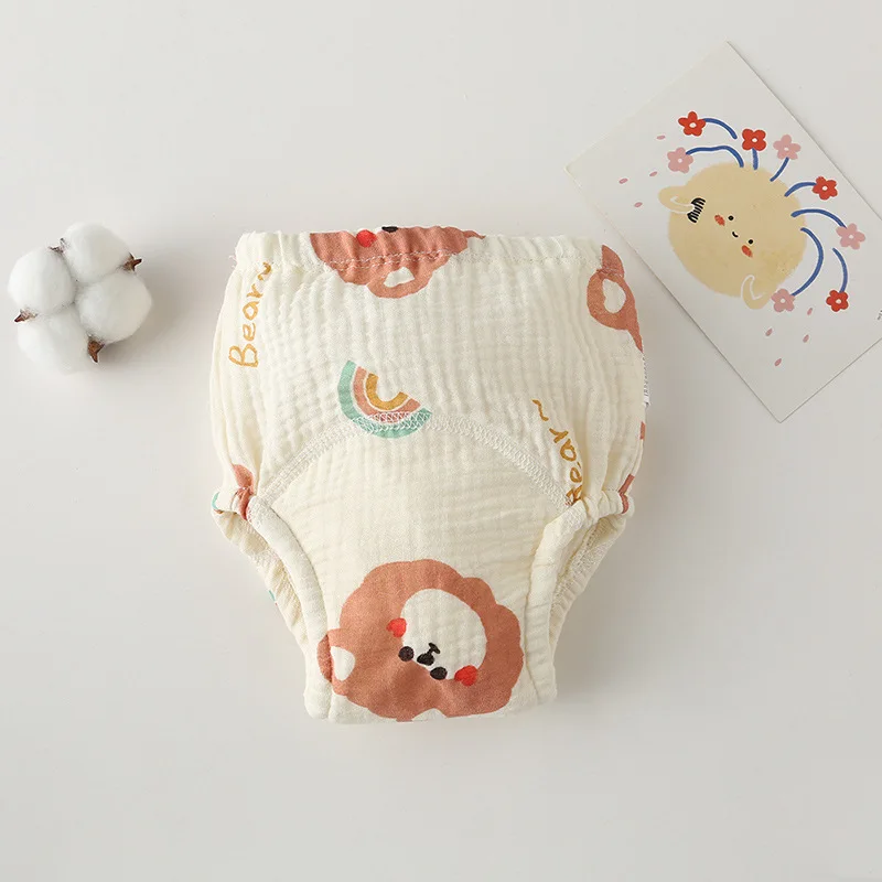 Washable Baby Training Pants Cotton Diapers Bubble Gauze Nappy Breathable Reusable Children's Underwear Toddler Cloth Diapers