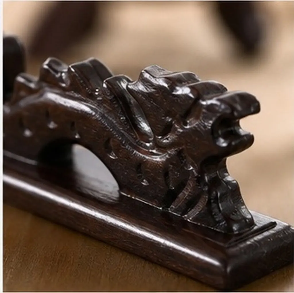 Wooden Dragon Pen Holder for Calligraphy Brushes, Ink Pens & Brush Pens – Desktop Study Decor, 2 pcs
