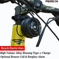 FEDOG bocina eléctrica para bicicleta alarma antirrobo súper ruidosa scooter MTB bicicleta de montaña alarma antirrobo impermeable carga USB