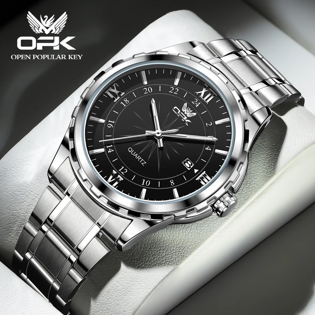 

OPK 6003 Mens Watch Original Fashion Quartz Wristwatch Waterproof Luminous Watches For Men Chronograph Date Reloj Hombre