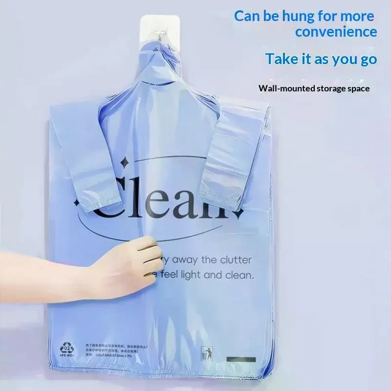 50PCS Thickened Drawstring Trash Bags Leak Proof Tear Resistant For Kitchen Bathroom Office Daily Use