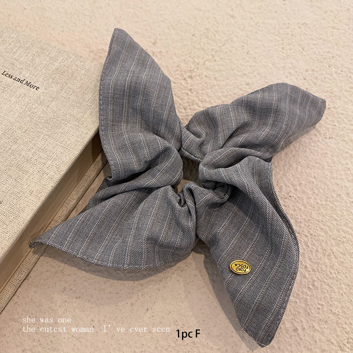 Koreanischer Retro-Streifen-Haargummi, großer Haargummi für niedrige Pferdeschwänze für Damen, hochwertiger Haargummi für Dutt, Haaraccessoires – Detail 9
