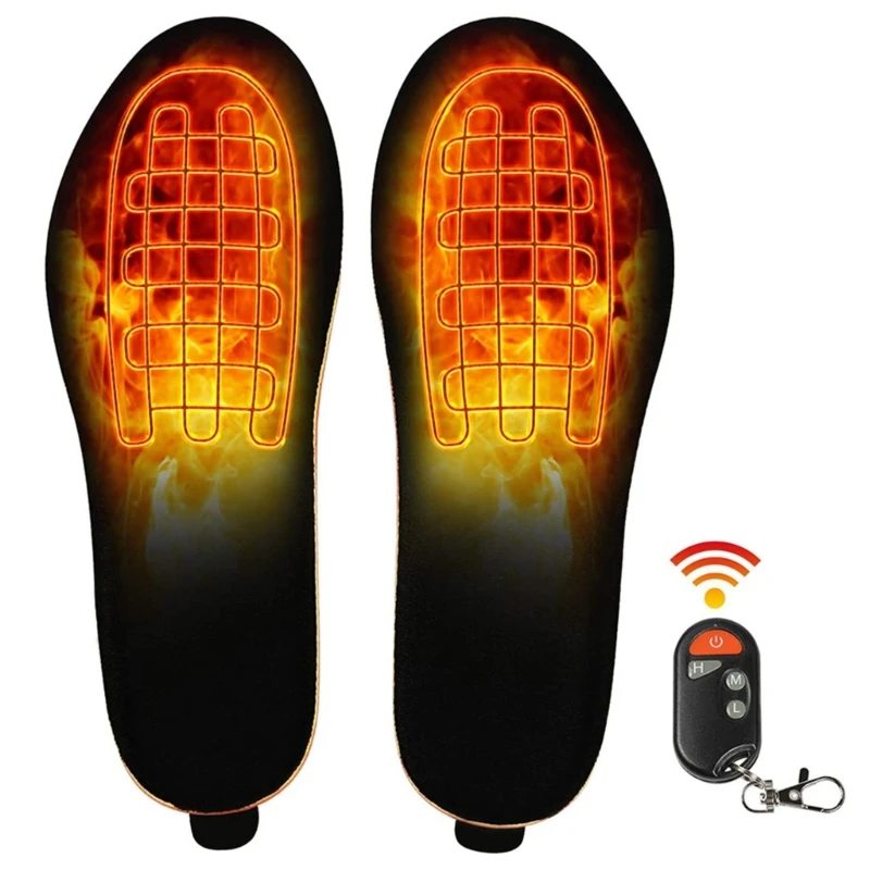 

F1FD Heated Shoe Insoles 3 Heat Settings Wireless Foot Warmer Cold Weather Shoe Inserts for Hunting Hiking Camping