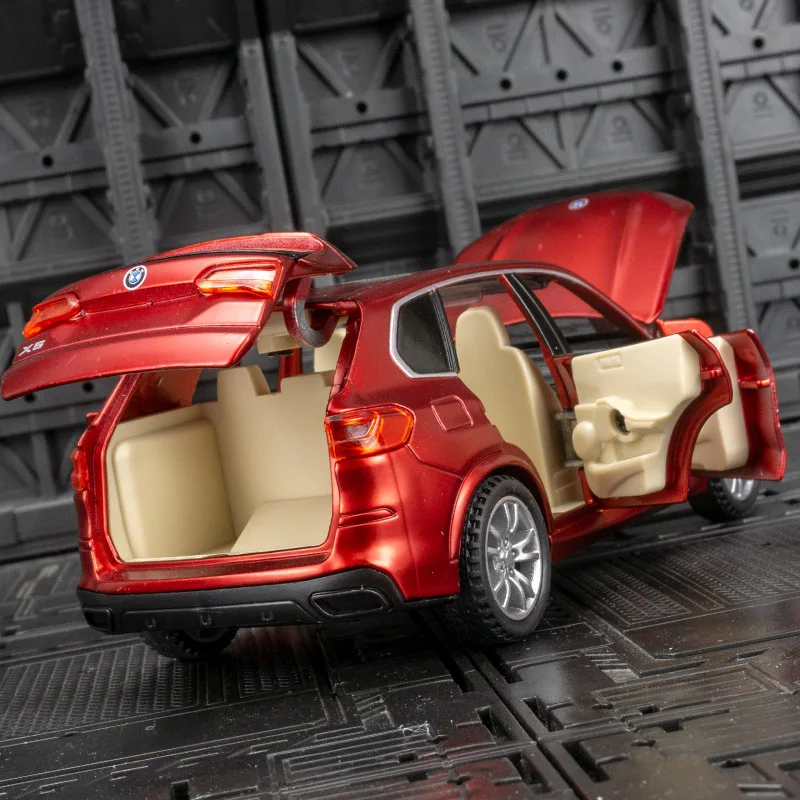 1:32 bmw x5 cidade suv fora de estrada carro liga modelo carro ornamento coleção porta e tampa do motor tronco pode abrir brinquedos das crianças