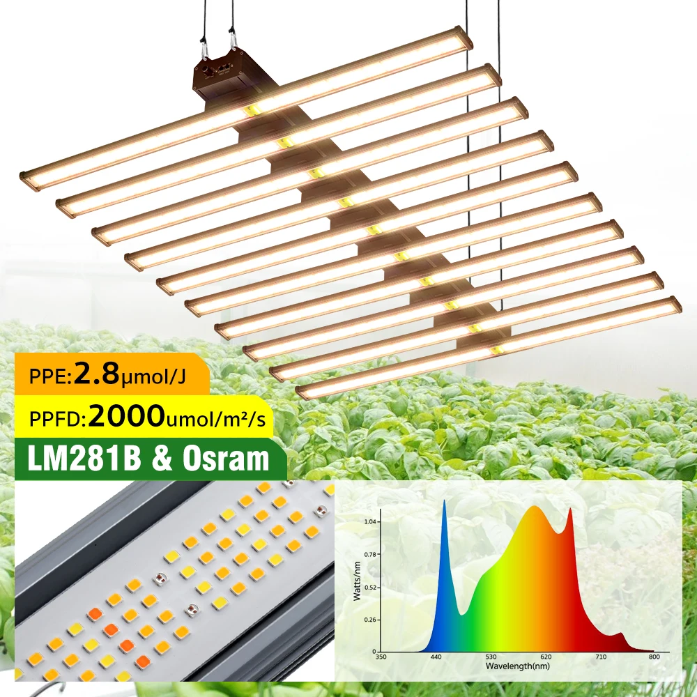 Dimmable 720W 1000W 1200W Full Spectrum LED Grow Light LM281B Daisy Chain Plant Lamp For Greenhouse Tent Garden Plants Growth