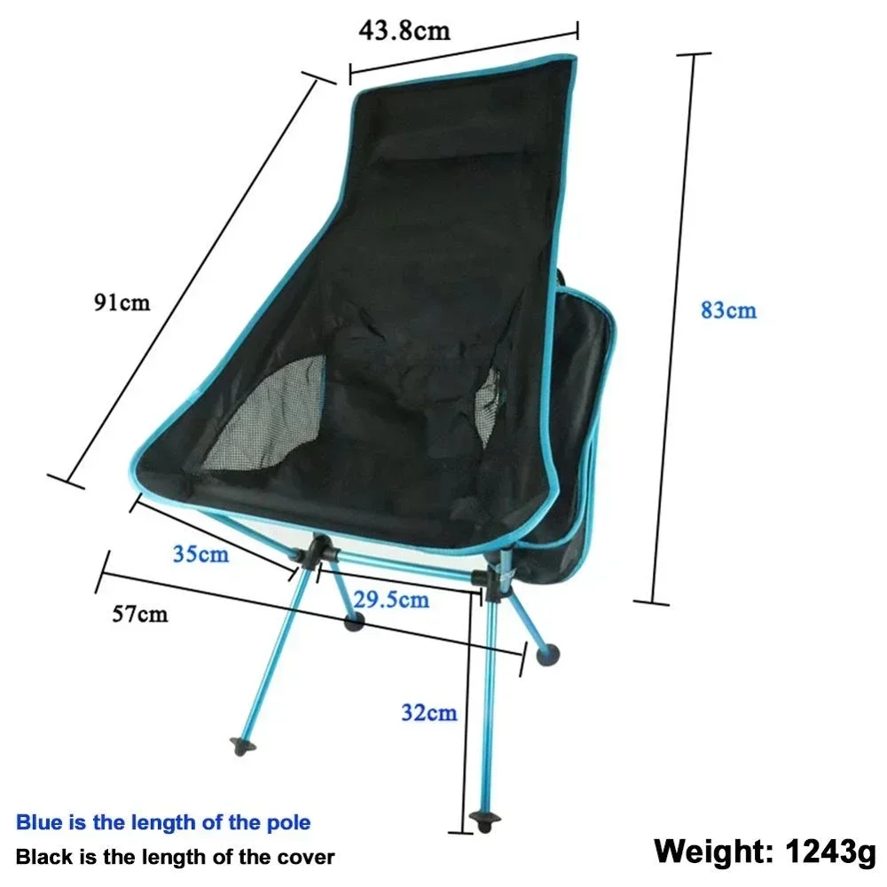 Foldable Outdoor Chair Collapsible Camping Chair Portable Folding for Beach Picnic Seat Folding Chair for Fishing BBQ Hiking