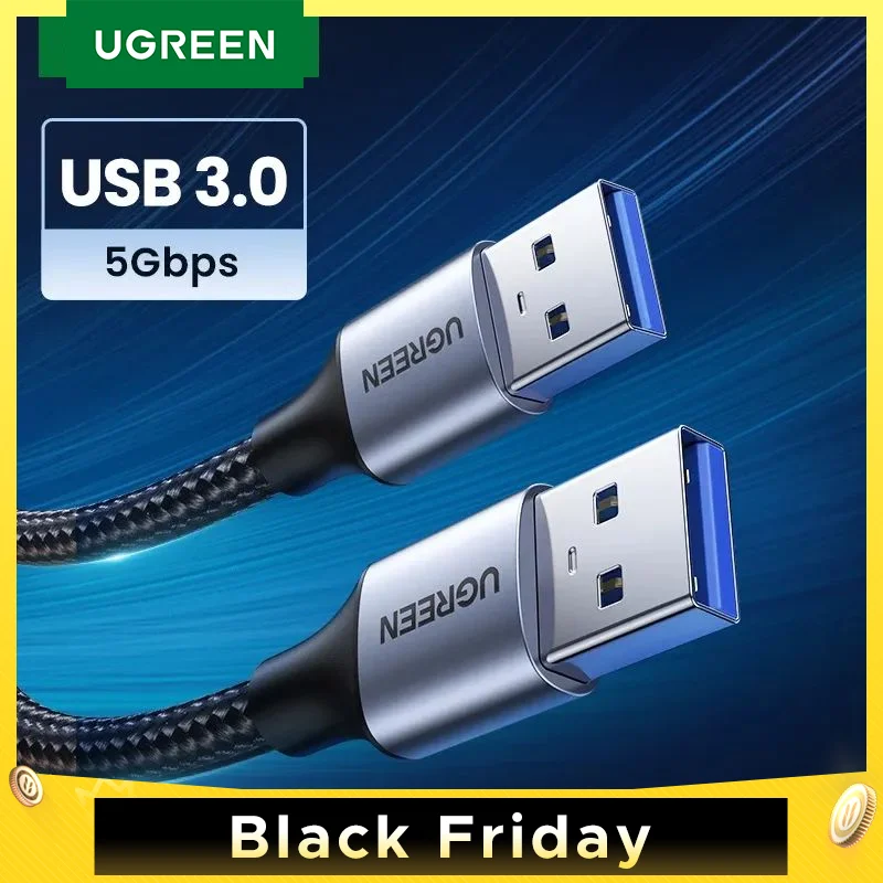 Ugreen USB to USB Extension Cable Type A Male to Male USB 3.0 2.0 Extender for Radiator Hard Disk TV Box USB 3.0 Cable Extension