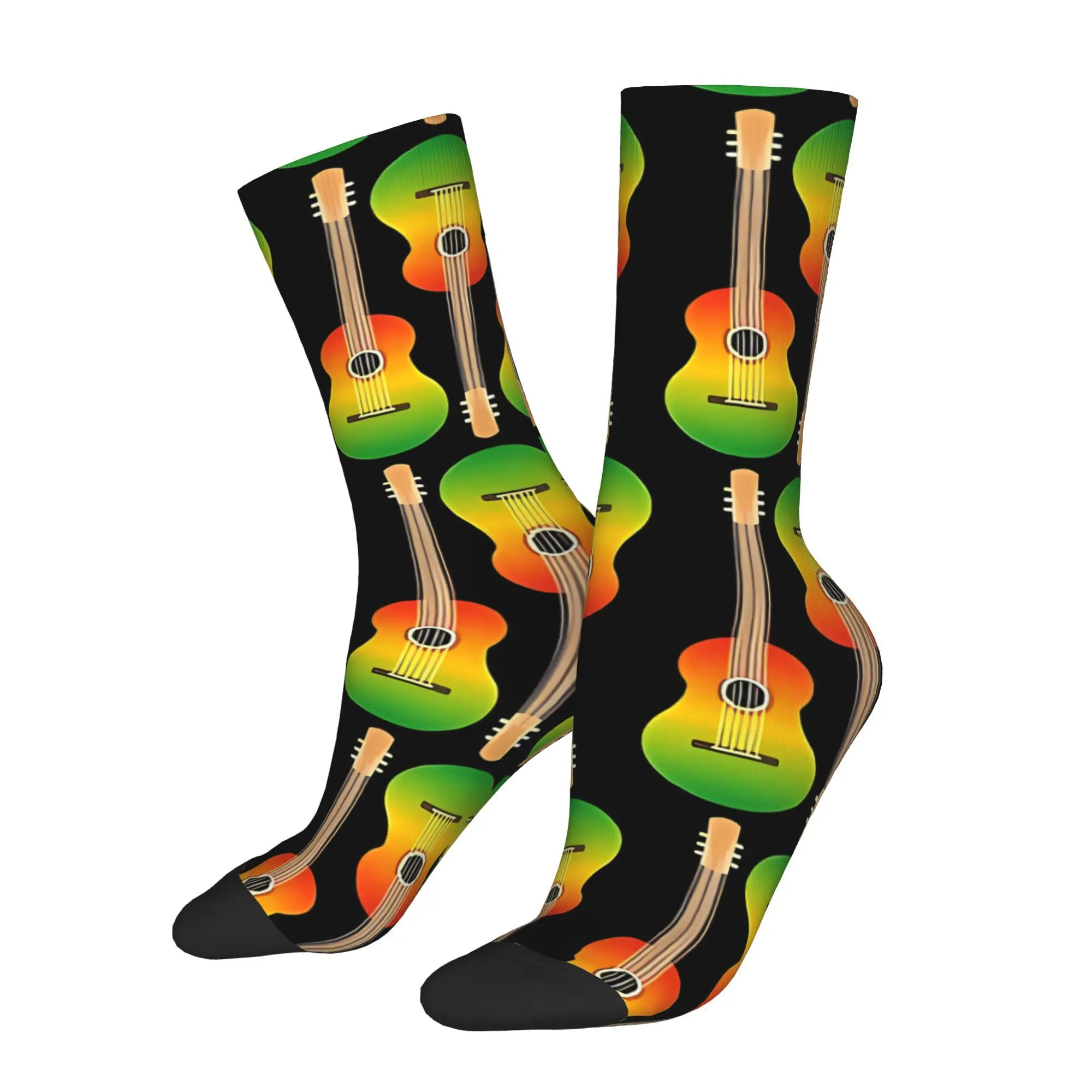 

Rasta Reggae Music Guitars Sock Printed Man Polyester Fashion