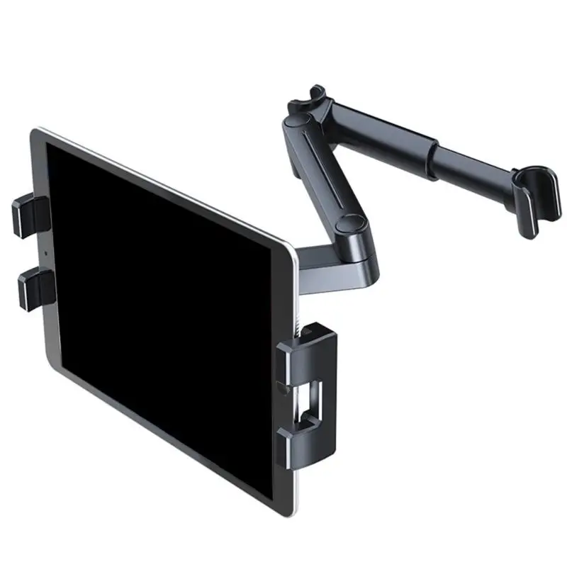 R53C Car Tablet Holder Headrest Mount Auto Telescopic Backseat Tablet Stand Cradle Clip Back Cellphone Bracket
