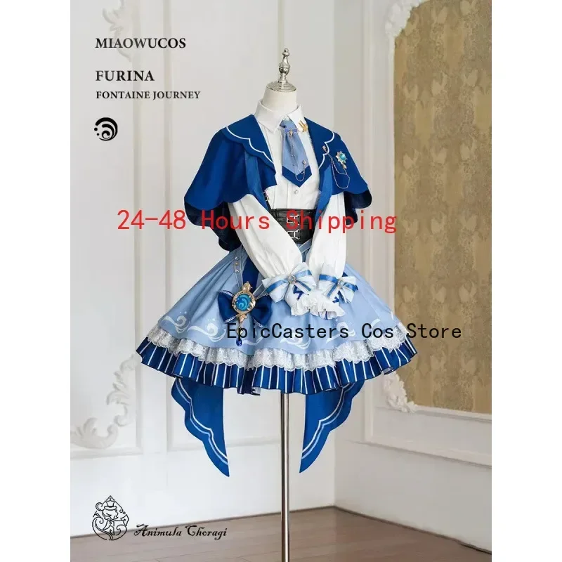 Mooyiyi Genshin Impact Furina Cosplay Costume Impact Furina Doujin Cosplay Costume Woman Lolita Dress Sets Wig Shoes