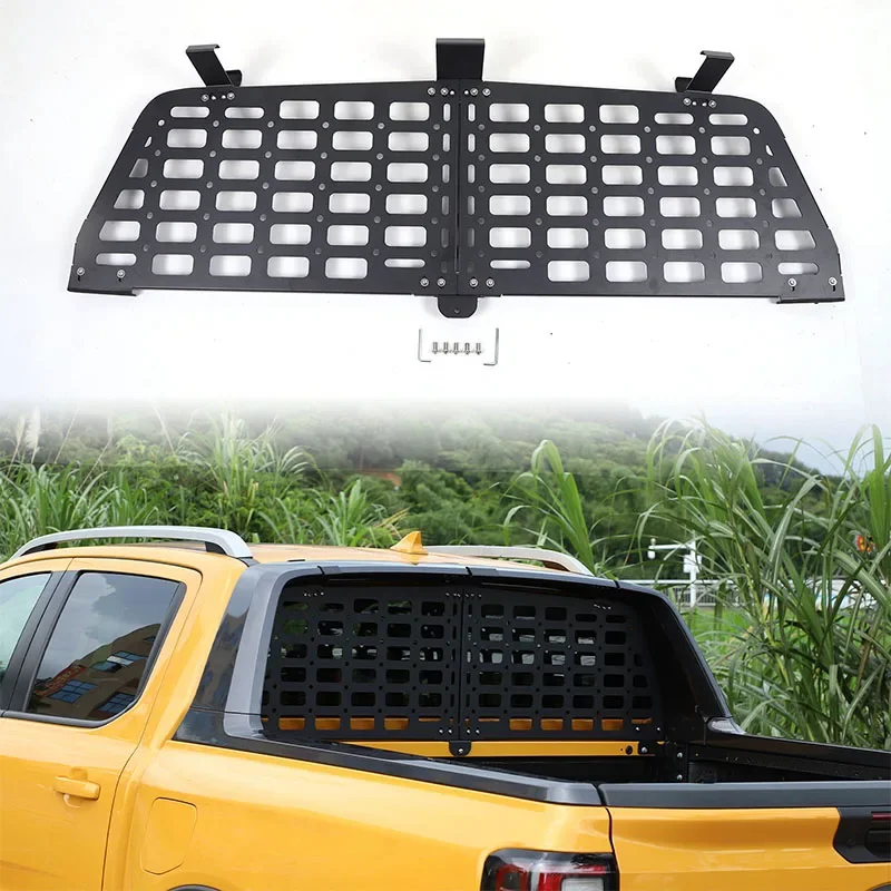 For Ford Ranger 2023+ Aluminum Alloy Car Rear Windshield Panel Multifunctional Luggage Rack Tool Organizer Rack Auto Accessories