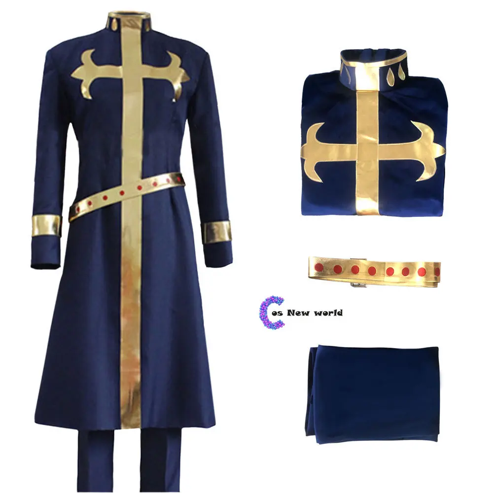 Enrico Pucci Cosplay Costume Anime Bizarre Adventure Stone Ocean Halloween Adult Green Dolphin Street Prison Priest Suit