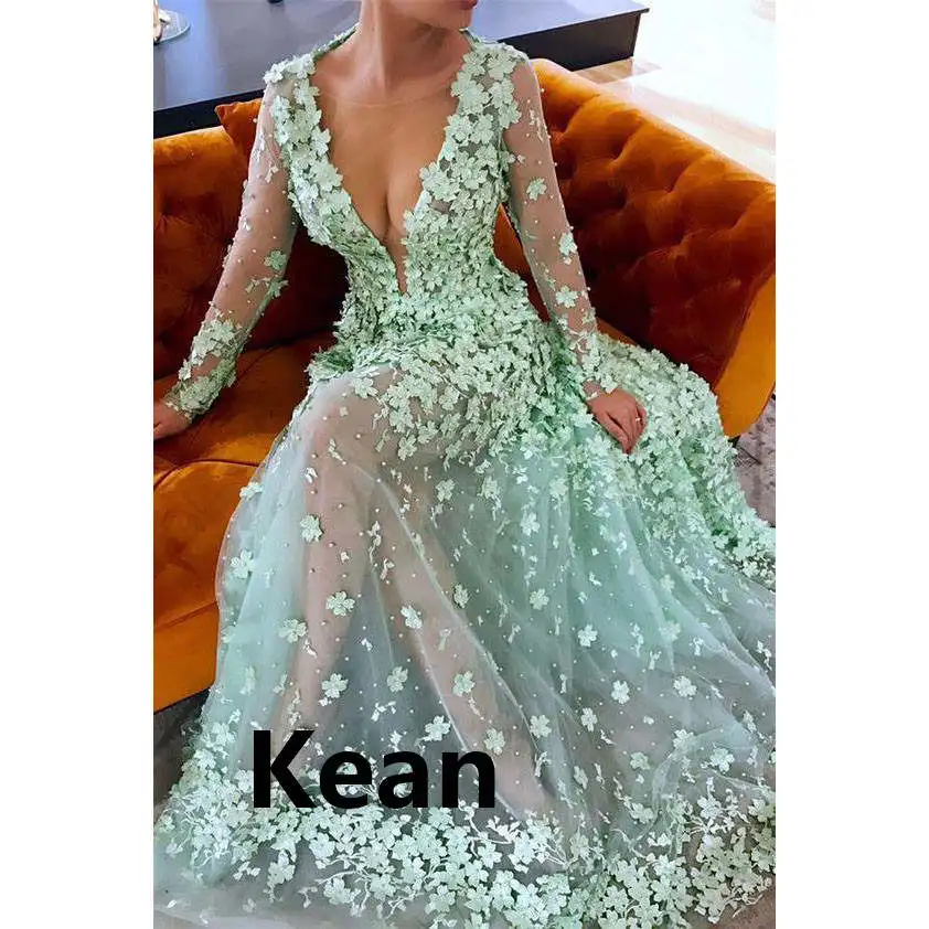 

Flowers Illusion Evening Dresses Custom Made Elegant Long Dress for Special Occasions Prom Gowns